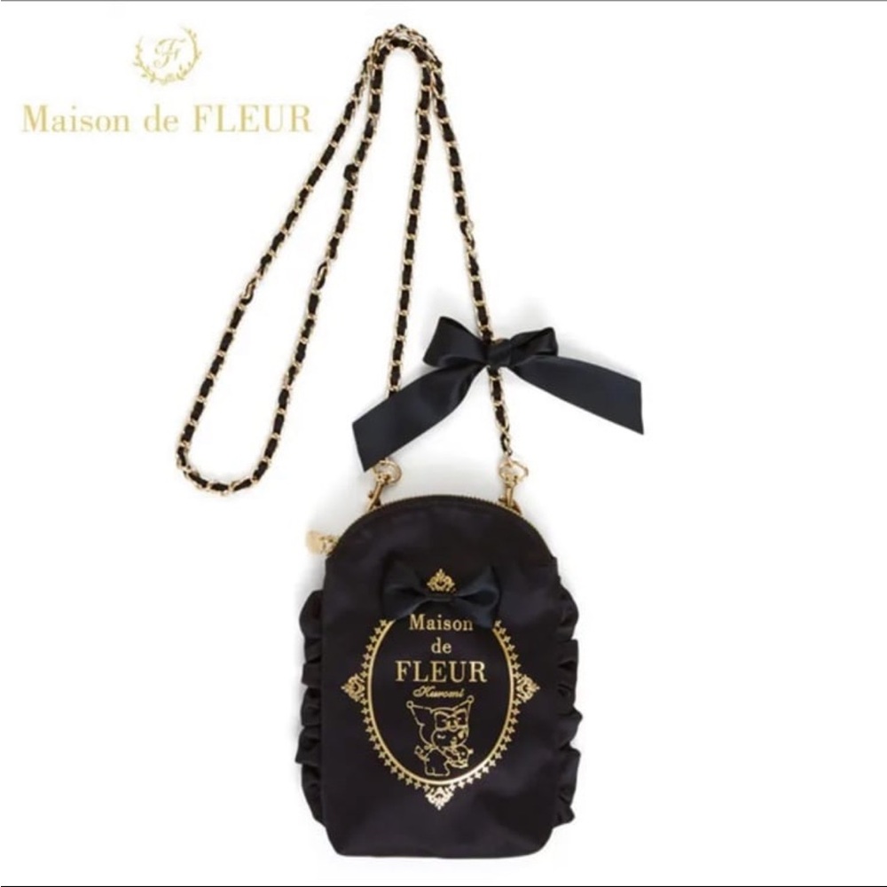 NEW SANRIO KUROMI BLACK MAISON DE FLEUR CROSSBODY BAG